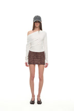 ONE SHOULDER 02 LONG SLEEVE TOP (WHITE)