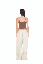 PRINTED WAFFLE PANTS (IVORY)