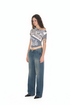 REWORK ONE SHOULDER T-SHIRT (CHARCOAL)
