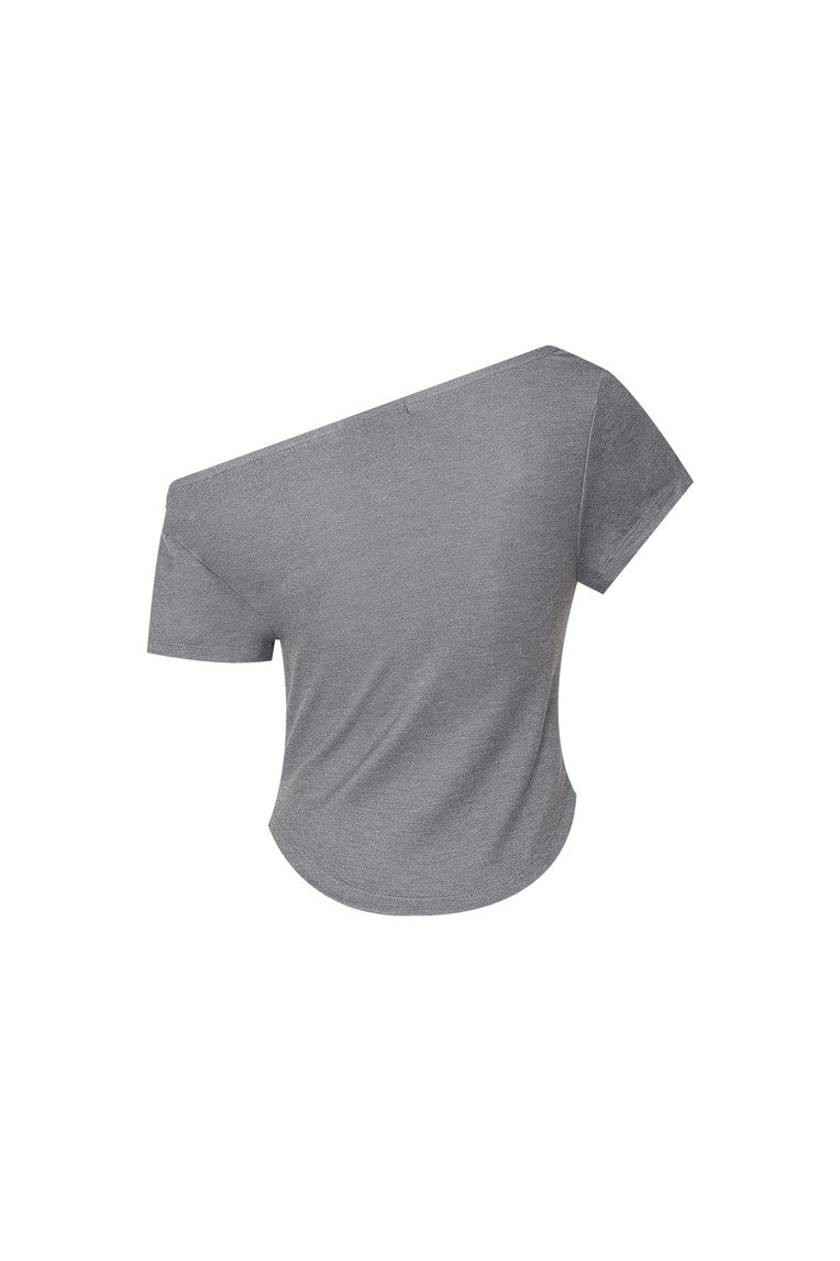 REWORK ONE SHOULDER T-SHIRT (CHARCOAL)