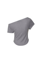 REWORK ONE SHOULDER T-SHIRT (CHARCOAL)