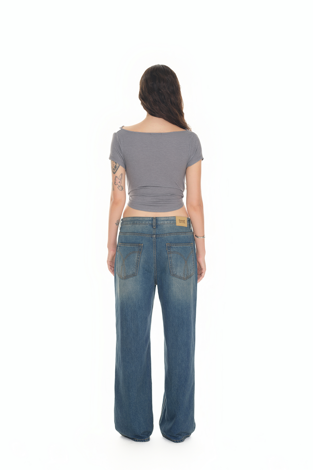 REWORK ONE SHOULDER T-SHIRT (CHARCOAL)