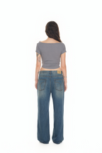 REWORK ONE SHOULDER T-SHIRT (CHARCOAL)