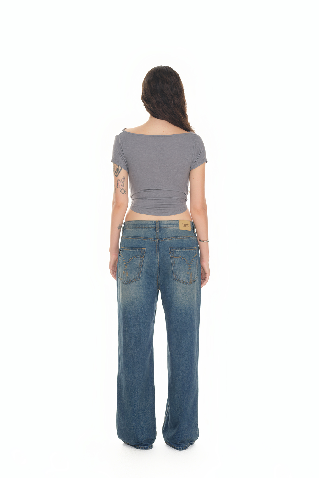 REWORK ONE SHOULDER T-SHIRT (CHARCOAL)