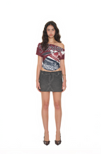 REWORK ONE SHOULDER T-SHIRT (MAROON)