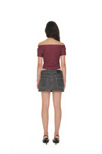 REWORK ONE SHOULDER T-SHIRT (MAROON)