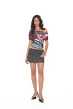REWORK ONE SHOULDER T-SHIRT (MAROON)