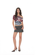 REWORK ONE SHOULDER T-SHIRT (MAROON)
