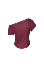 REWORK ONE SHOULDER T-SHIRT (MAROON)