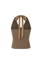 SUEDE HALTER TANK TOP (BROWN)
