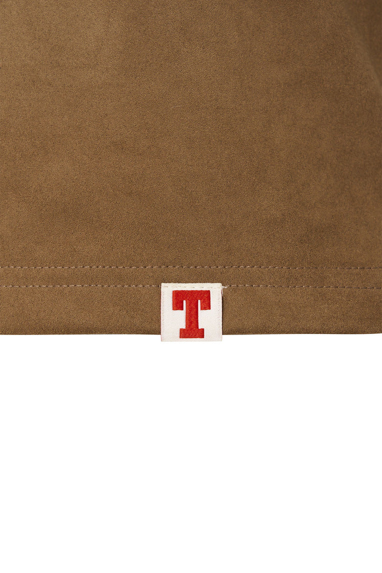 SUEDE HALTER TANK TOP (BROWN)