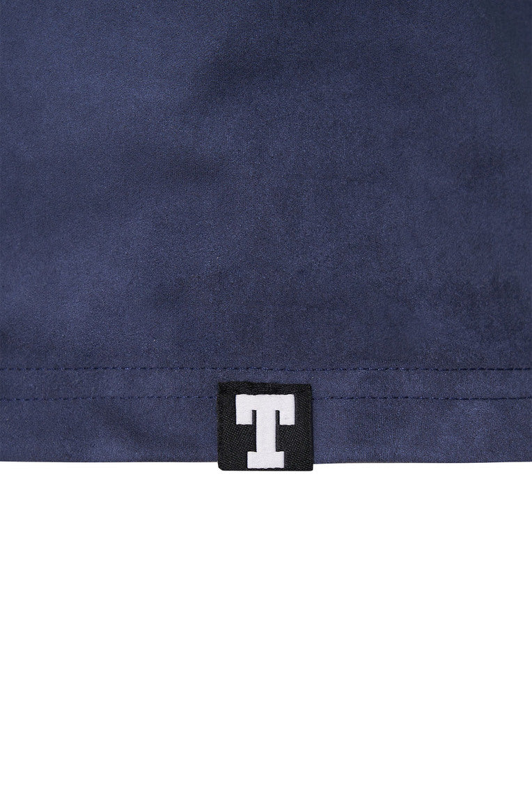 SUEDE HALTER TANK TOP (NAVY)