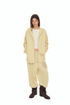 SUN DISC 02 WAFFLE ZIP-UP HOODIE (BUTTER)