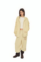 SUN DISC 02 WAFFLE ZIP-UP HOODIE (BUTTER)
