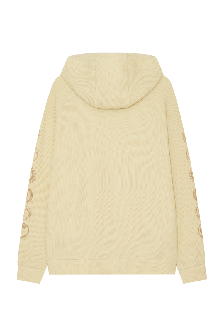 SUN DISC 02 WAFFLE ZIP-UP HOODIE (BUTTER)