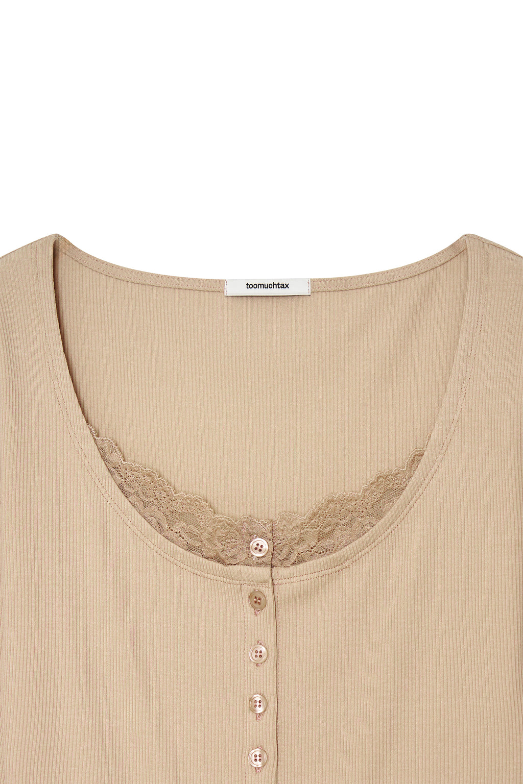 SCOOP NECK LACE TRIMMING CARDIGAN (BEIGE)