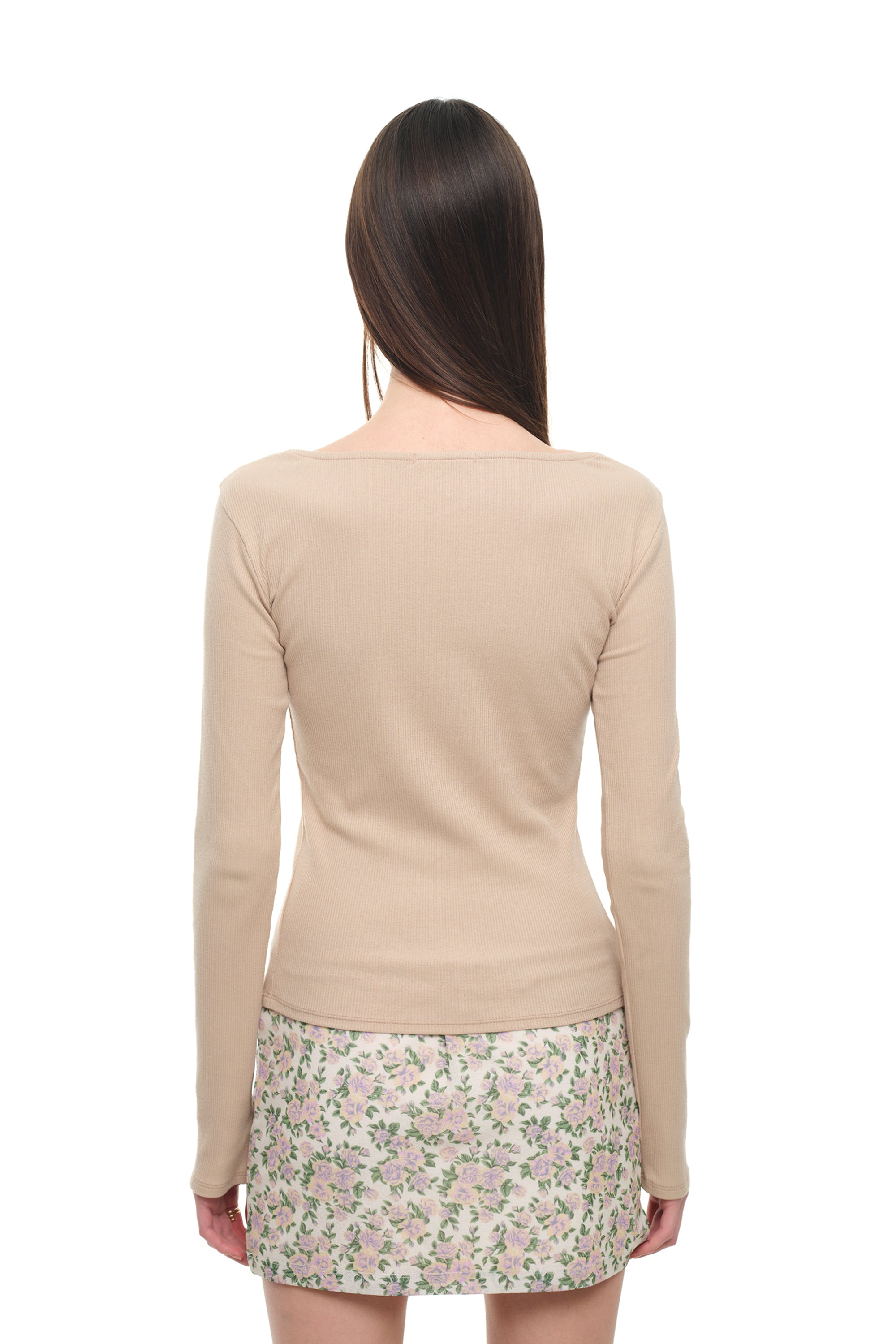 SCOOP NECK LACE TRIMMING CARDIGAN (BEIGE)