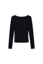 SCOOP NECK LACE TRIMMING CARDIGAN (BLACK)