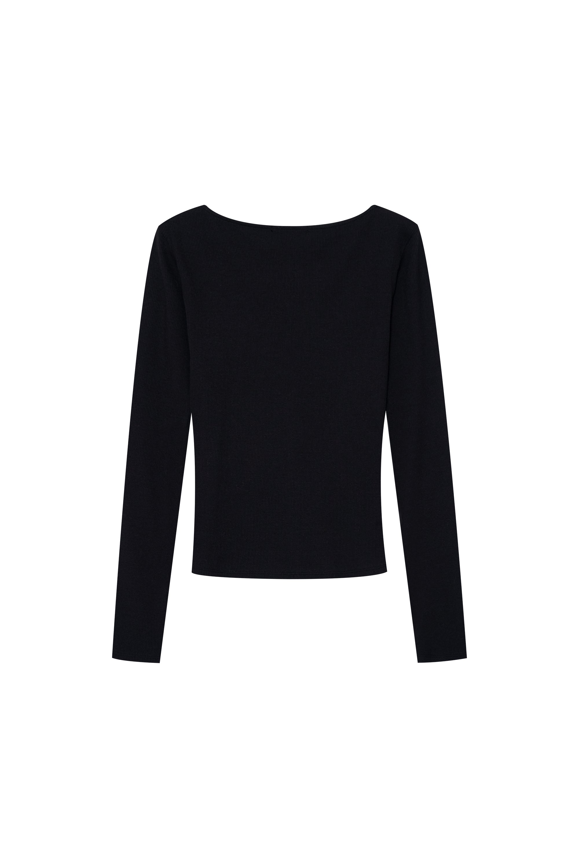 SCOOP NECK LACE TRIMMING CARDIGAN (BLACK)