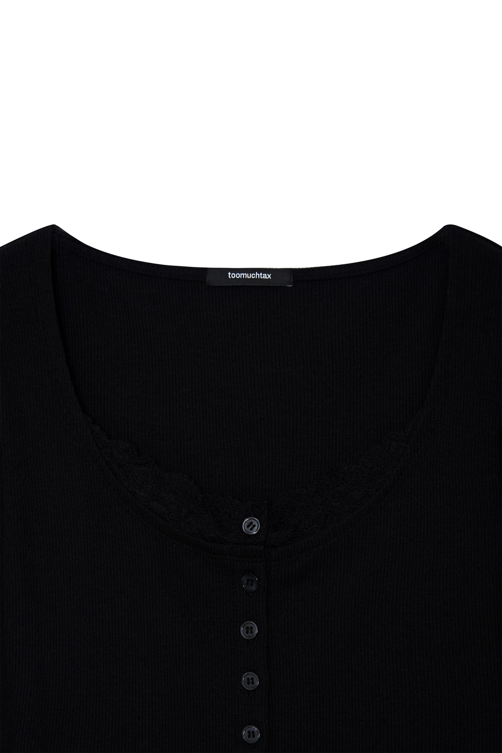 SCOOP NECK LACE TRIMMING CARDIGAN (BLACK)