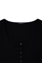 SCOOP NECK LACE TRIMMING CARDIGAN (BLACK)