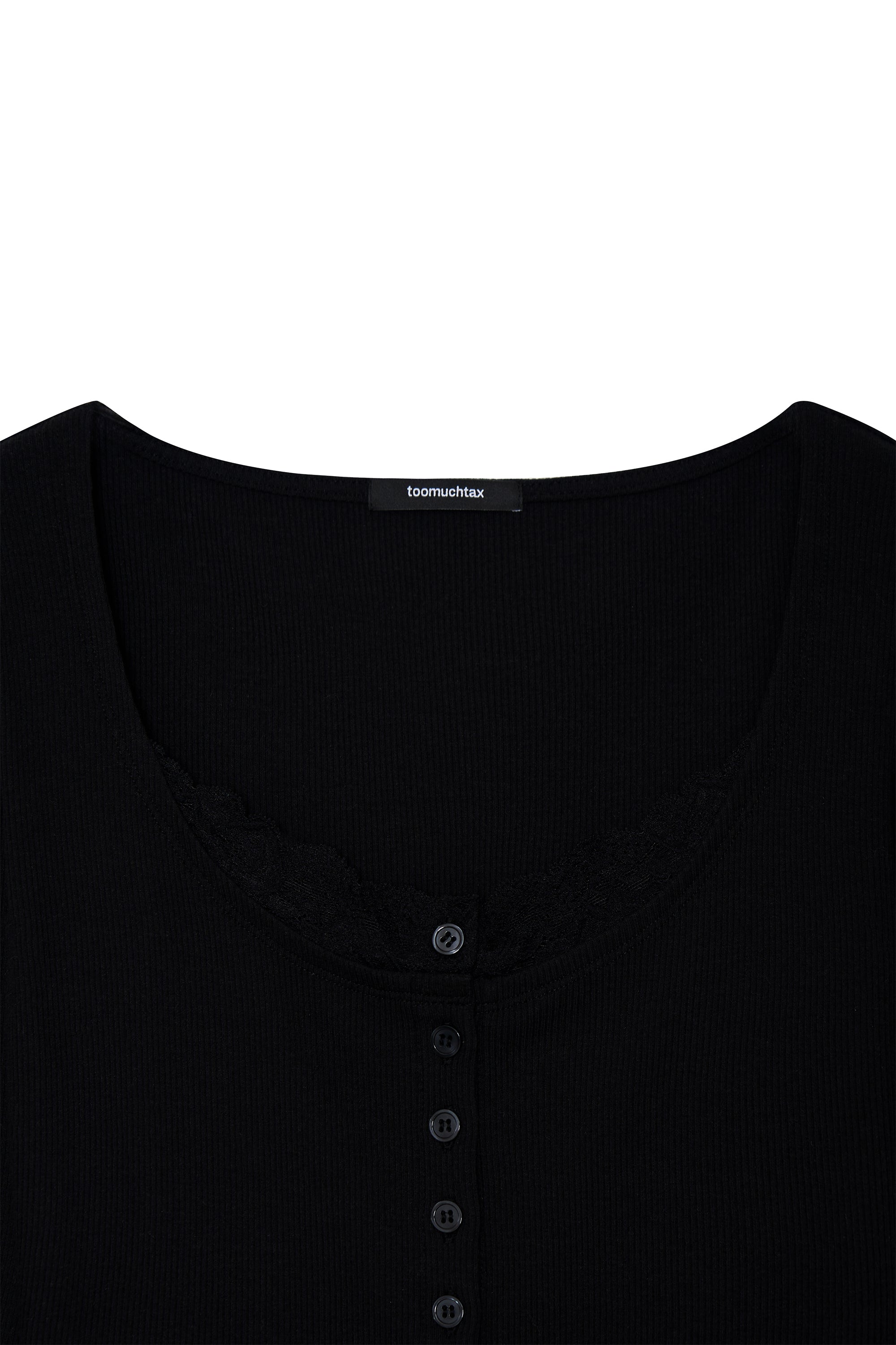 SCOOP NECK LACE TRIMMING CARDIGAN (BLACK)