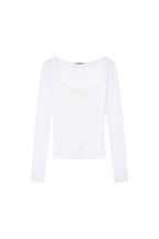 SCOOP NECK LACE TRIMMING CARDIGAN (WHITE)