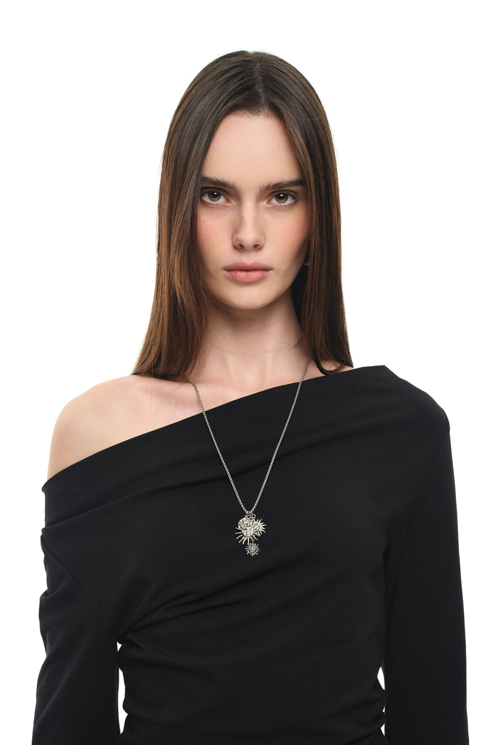 SUN MOTIF LAYERED NECKLACE