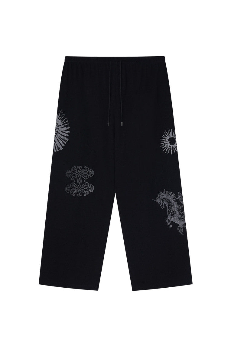 TAROT 02 WAFFLE PANTS (BLACK)