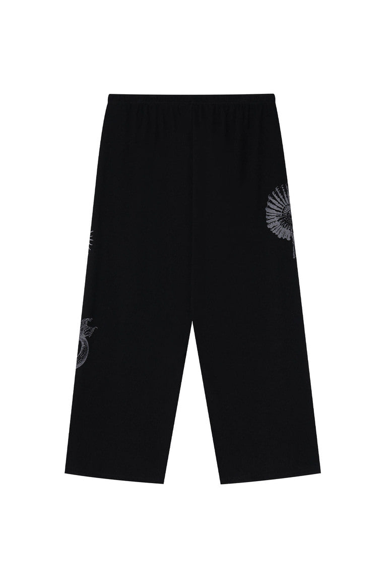 TAROT 02 WAFFLE PANTS (BLACK)