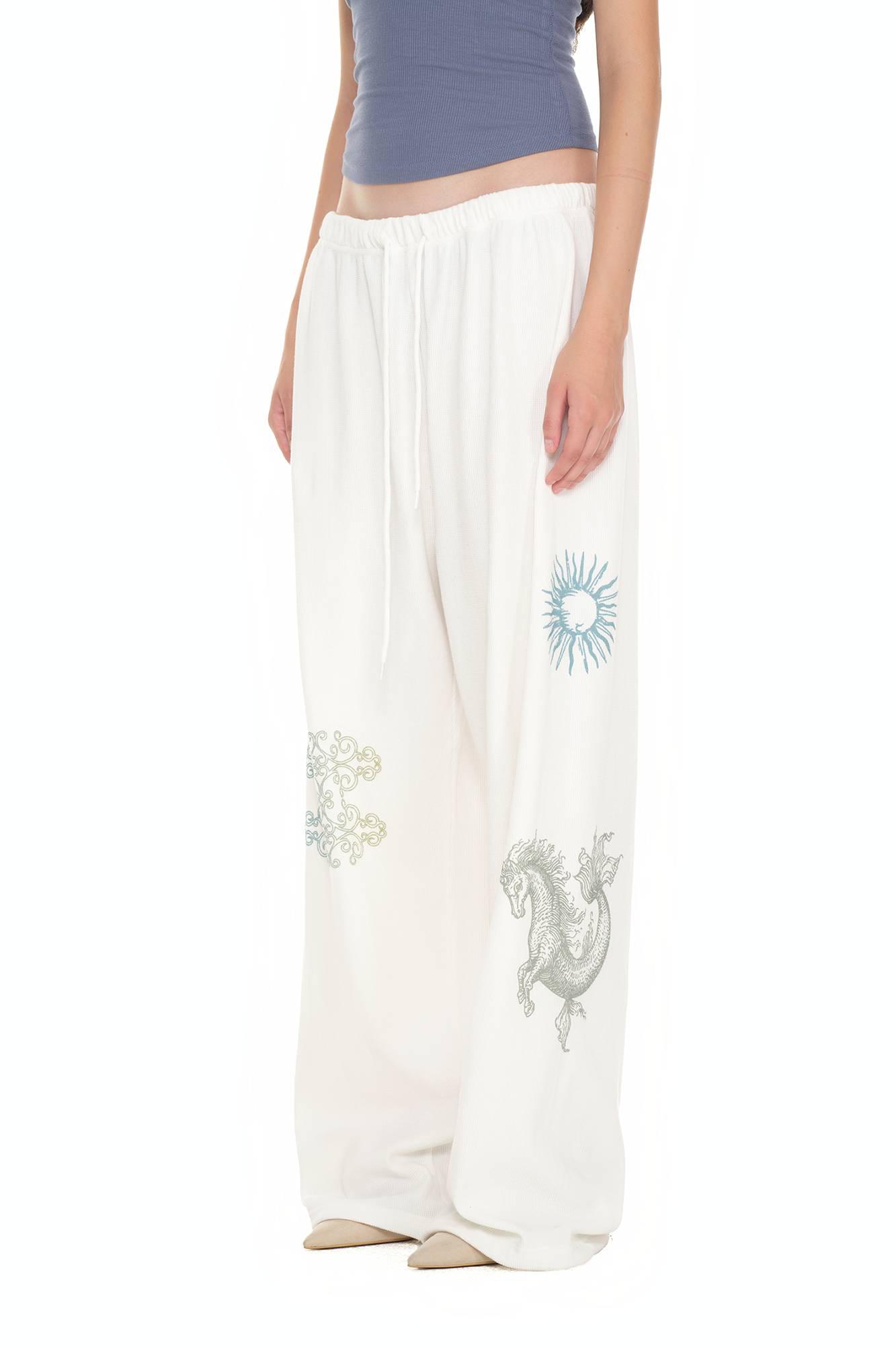 TAROT 02 WAFFLE PANTS (WHITE)