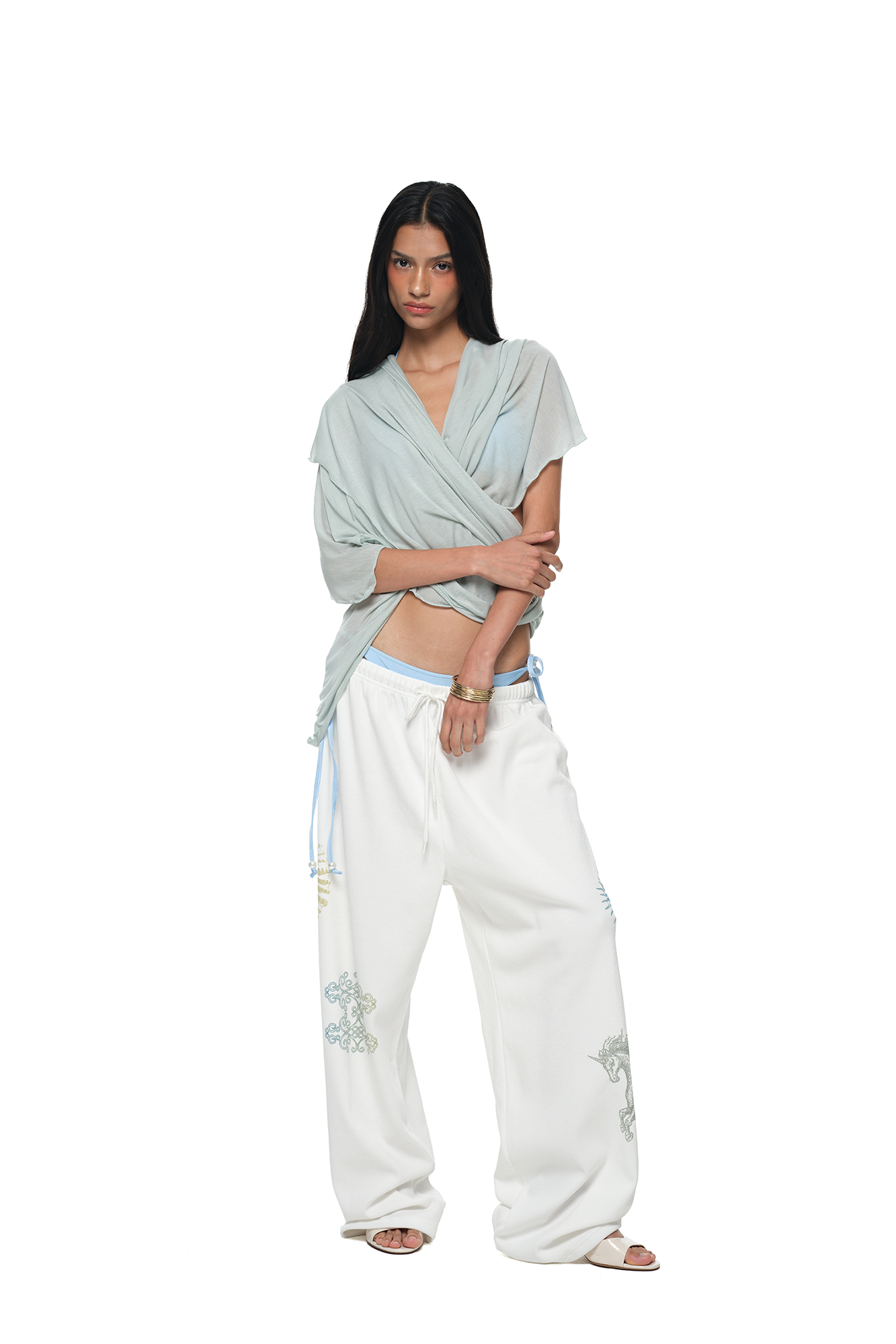 TAROT 02 WAFFLE PANTS (WHITE)