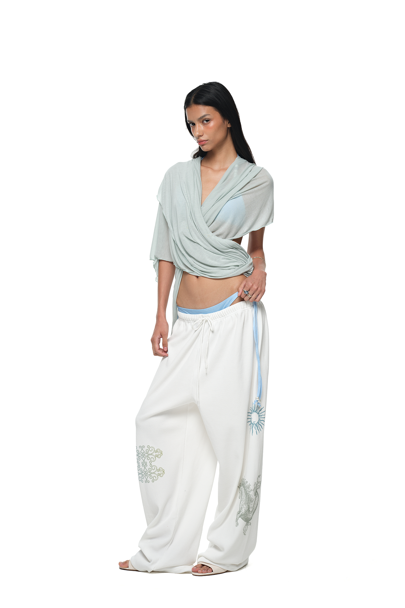 TAROT 02 WAFFLE PANTS (WHITE)
