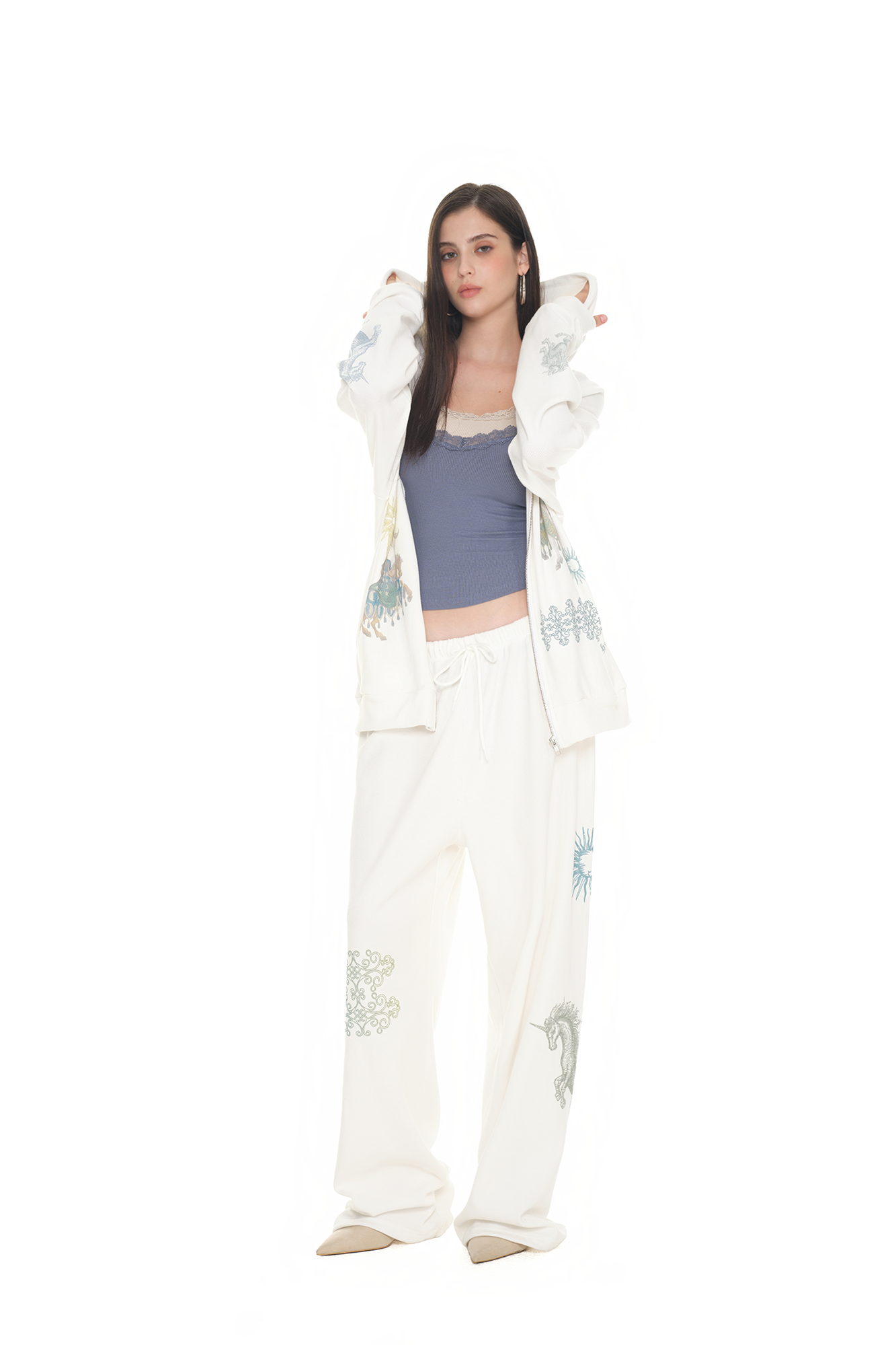 TAROT 02 WAFFLE PANTS (WHITE)