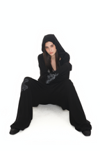 TAROT 02 WAFFLE ZIP-UP HOODIE (BLACK)