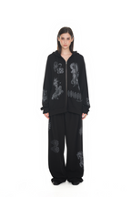 TAROT 02 WAFFLE ZIP-UP HOODIE (BLACK)