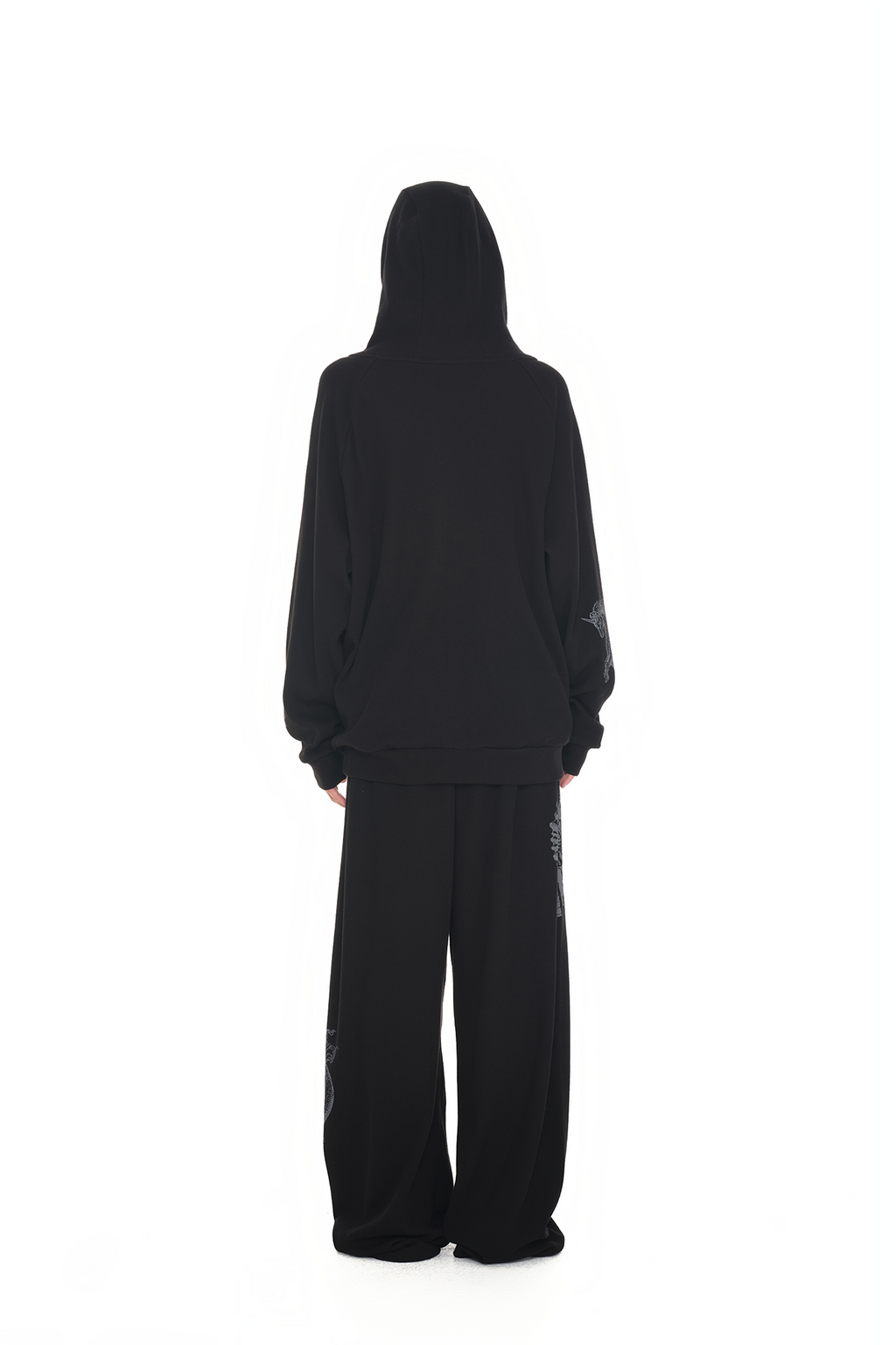 TAROT 02 WAFFLE ZIP-UP HOODIE (BLACK)