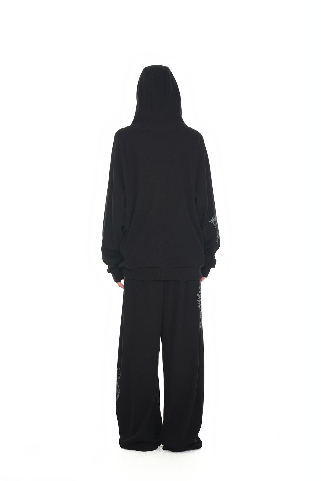 TAROT 02 WAFFLE ZIP-UP HOODIE (BLACK)