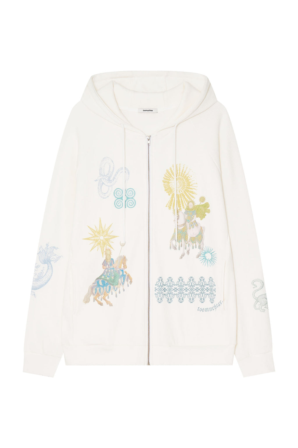 TAROT 02 WAFFLE ZIP-UP HOODIE (WHITE)
