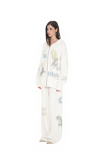 TAROT 02 WAFFLE ZIP-UP HOODIE (WHITE)