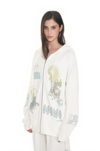 TAROT 02 WAFFLE ZIP-UP HOODIE (WHITE)