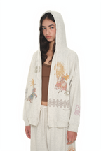 TAROT WAFFLE ZIP-UP HOODIE (IVORY)