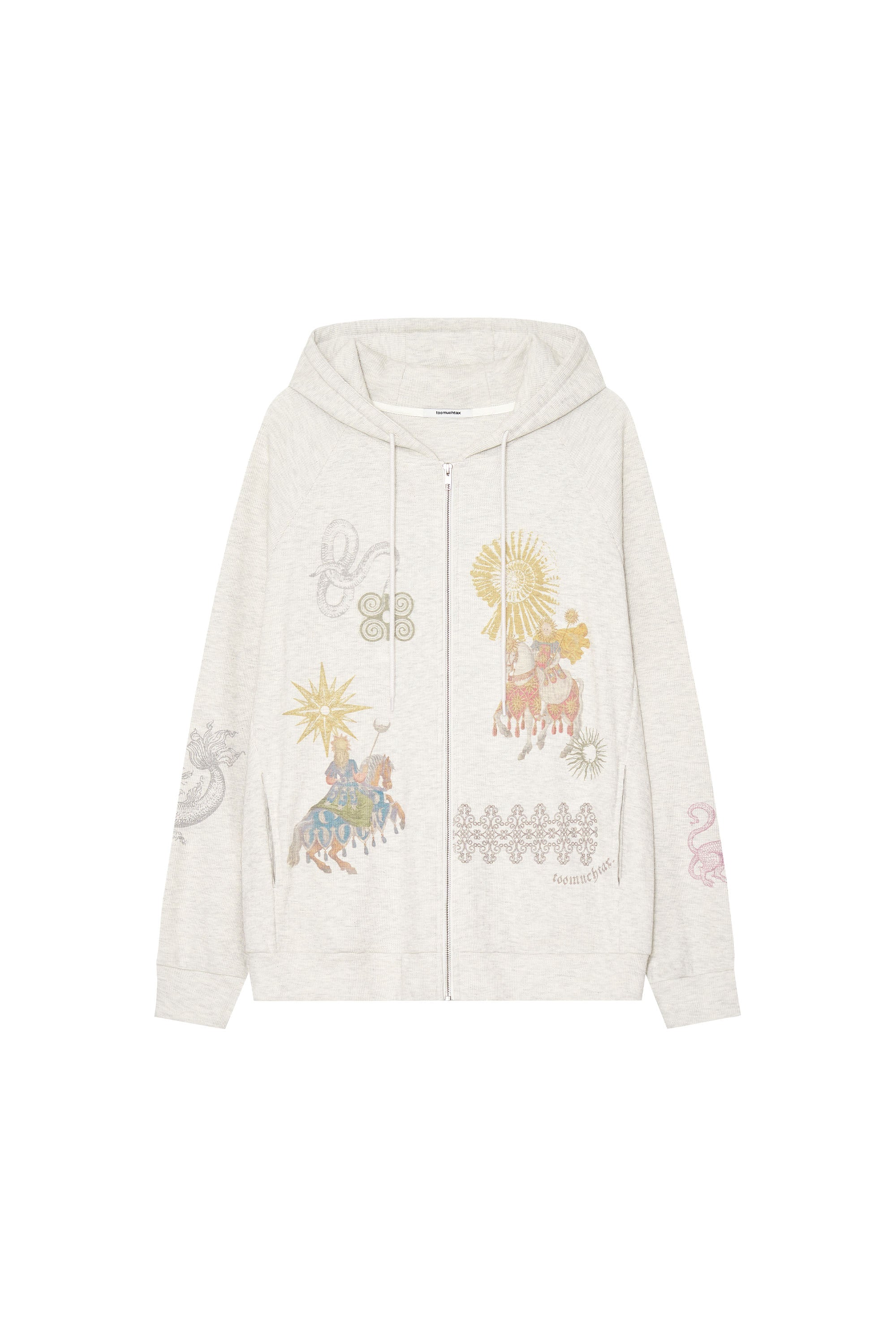 TAROT WAFFLE ZIP-UP HOODIE (IVORY)