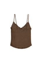V-NECK LACE CAMI TOP (BROWN)