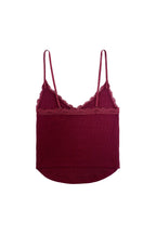 V-NECK LACE CAMI TOP (MAROON)