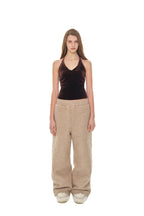 VELOUR HALTER TANK TOP (DARK BROWN)