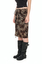 VELOUR MIDI SKIRT (LEOPARD)