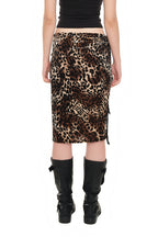 VELOUR MIDI SKIRT (LEOPARD)