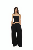 WAIST CUT-OUT PANTS (BLACK)