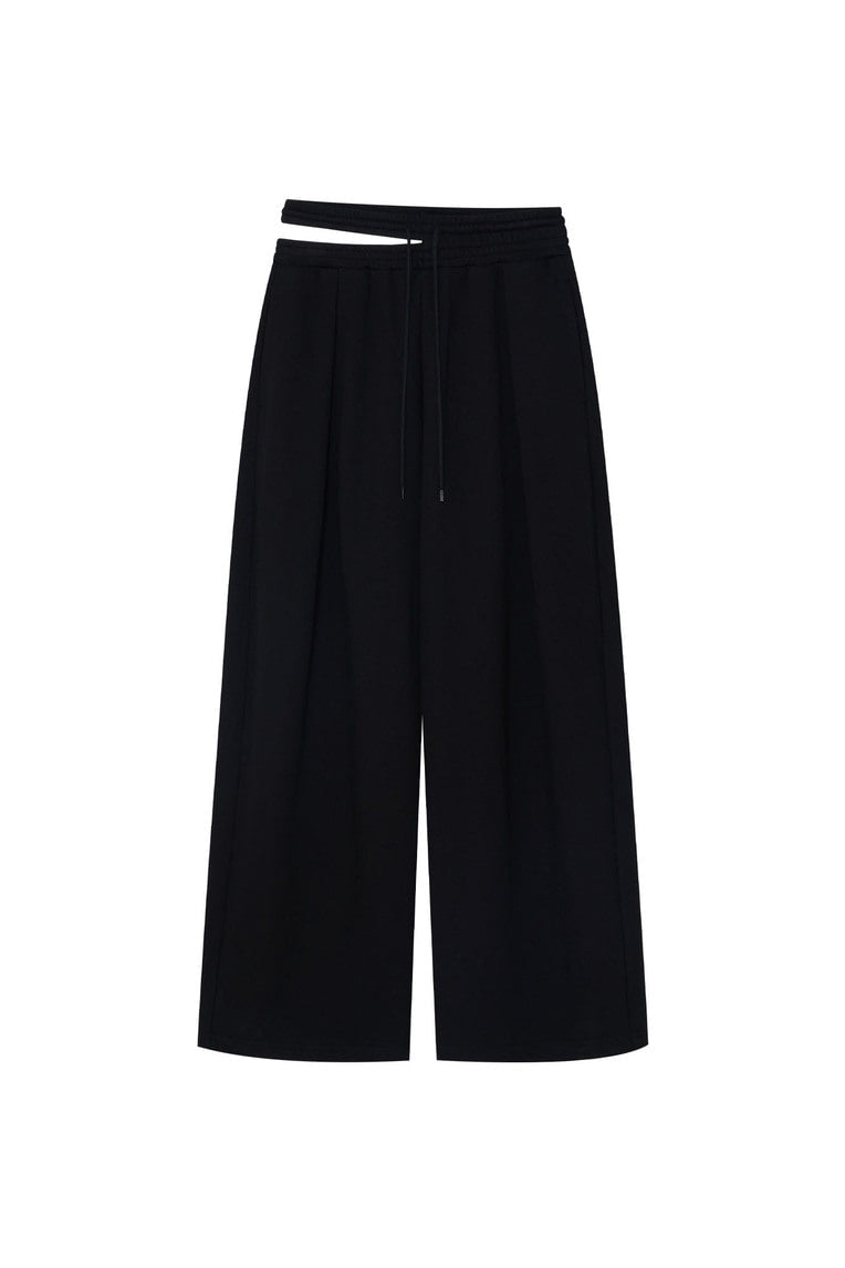 WAIST CUT-OUT PANTS (BLACK)